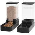 Wefeedy Automatic Cat Feeder and Water Dispenser in Set with Pet Food Bowl,Gravity Dog Waterer and Food Feeder for Small Medium Dog Cat Puppy Kitten Large Capacity(3.8L,Black)